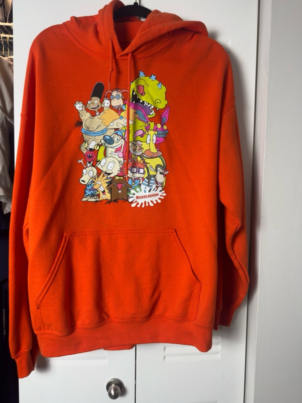 Nickelodeon Orange Cartoon Characters Pullover Hoodie